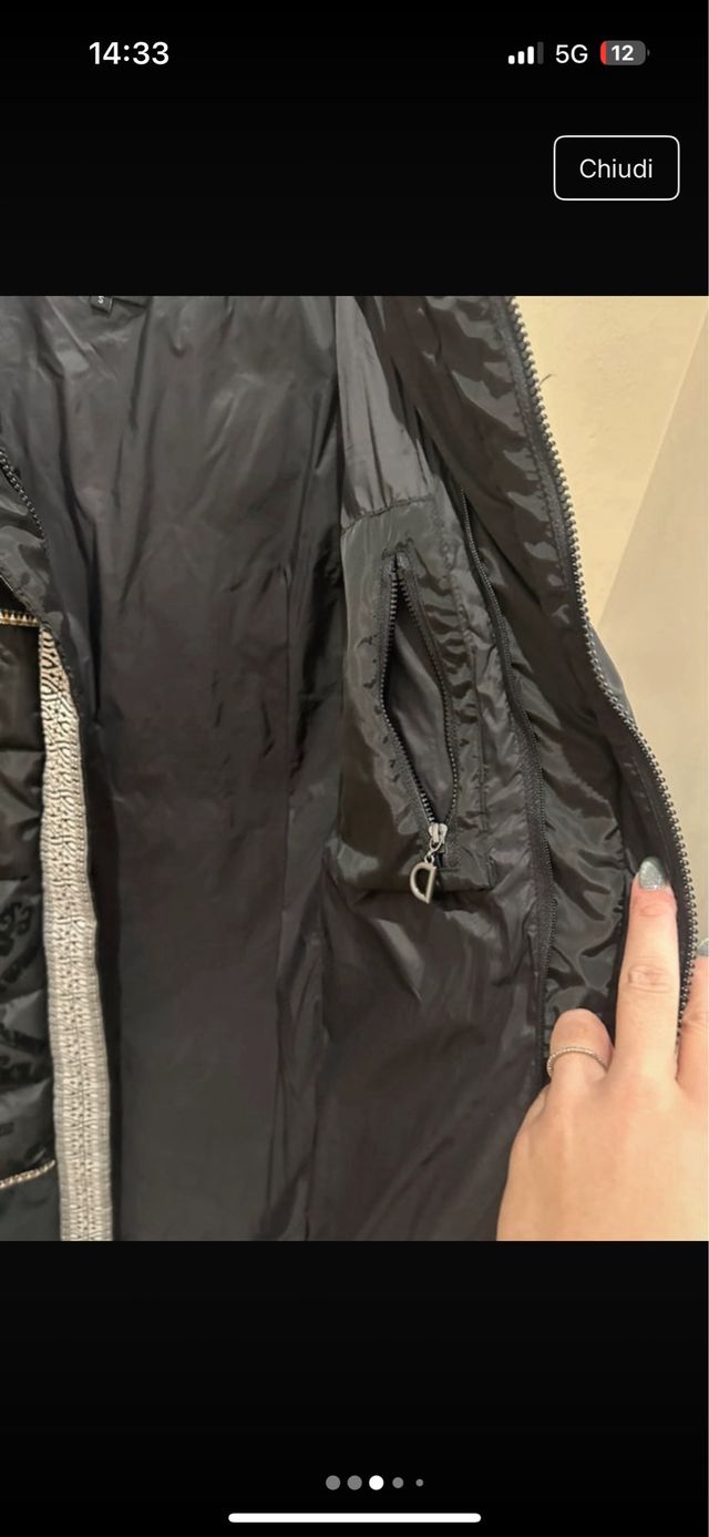 Cappotto donna nero con ricami, veste grande