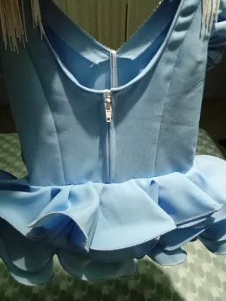 Traje de flamenca azul talla 1 ,usado una vez