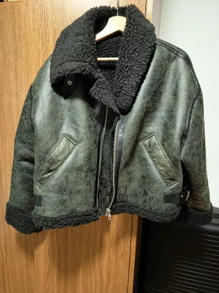 Chaqueta de cuero forrada