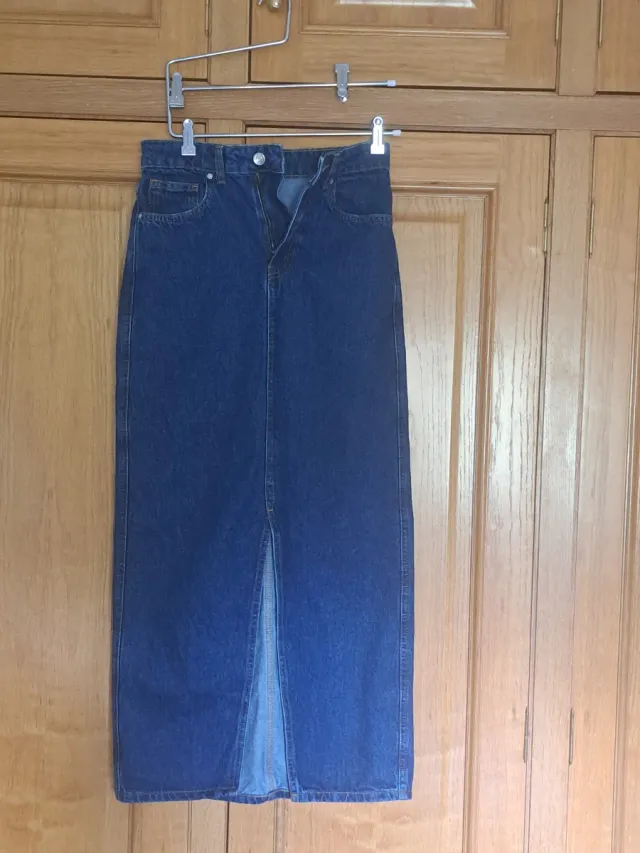 Falda vaquera larga azul
