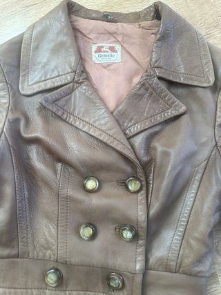 Chaqueta cuero marrón claro Talla S