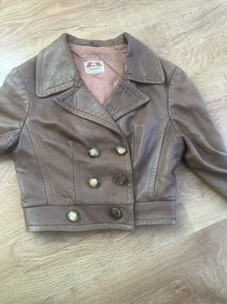 Chaqueta cuero marrón claro Talla S