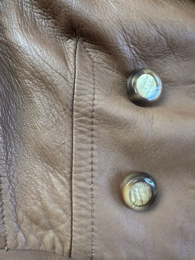 Chaqueta cuero marrón claro Talla S