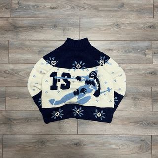 Vintage 80s Shetland Wool Jumper Hand Embroidered