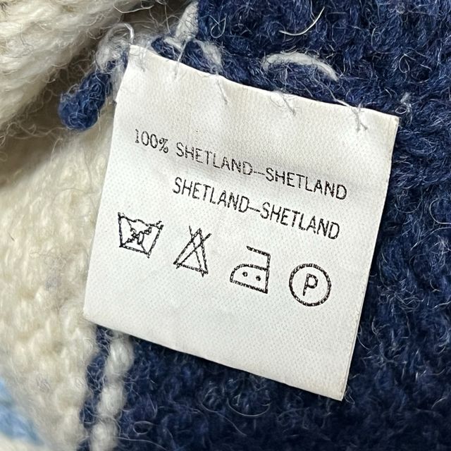 Vintage 80s Shetland Wool Jumper Hand Embroidered