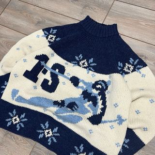Vintage 80s Shetland Wool Jumper Hand Embroidered