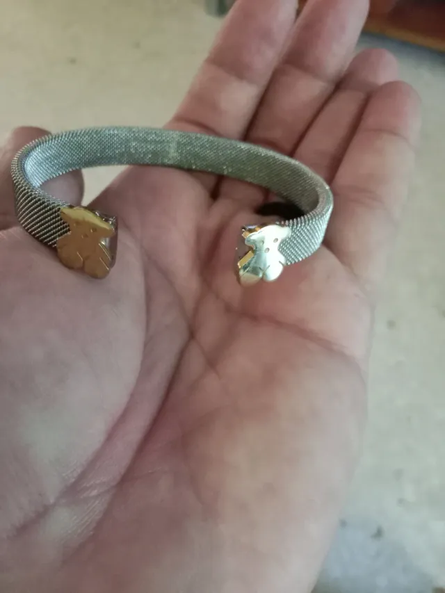 Pulsera Tous Oso Dorado y Plateado