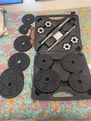 Maletín Pesas DOMYOS 20kg + 6 Discos Extra