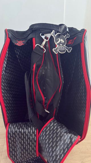 Paletero Padel Just Ten Negro y Rojo