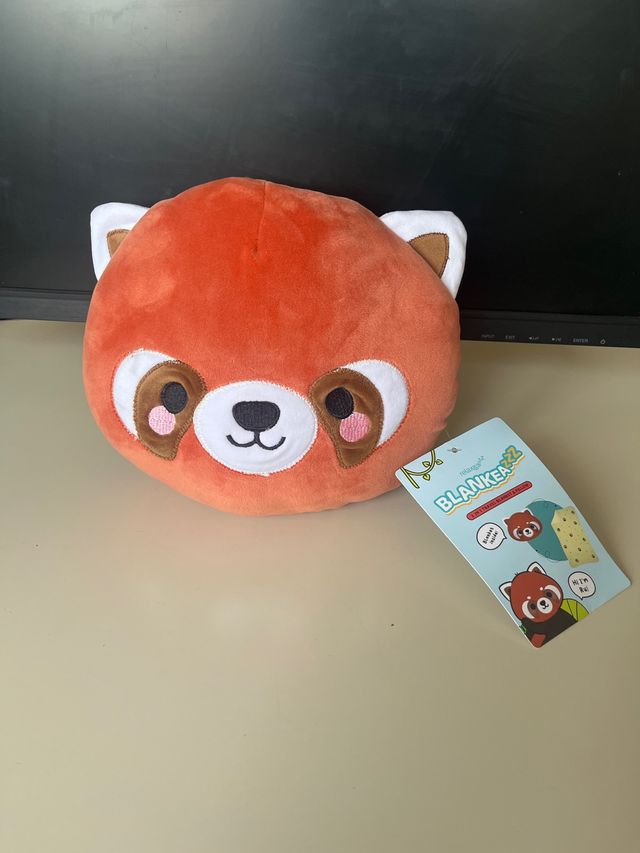 Cuscino con coperta Panda Rosso