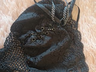 Calze autoreggenti a rete con fiocchetti