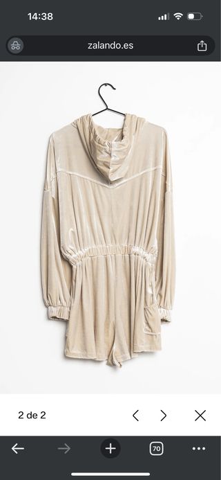 Mono Bershka beige terciopelo
