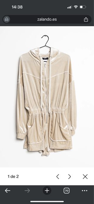 Mono Bershka beige terciopelo