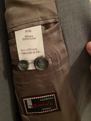 Traje de chaqueta gris Talla L