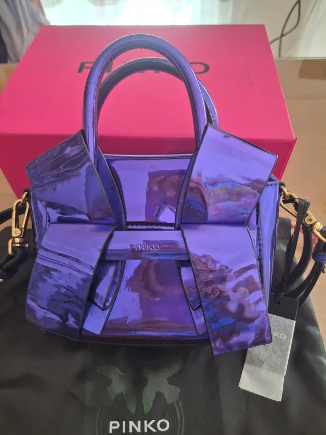 Bolso Pinko azul Metálico