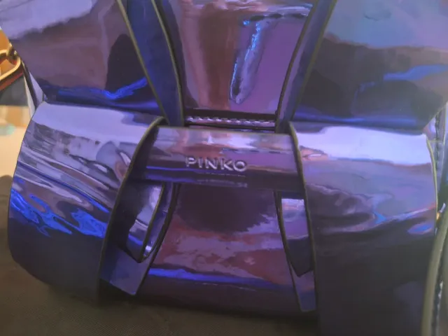 Bolso Pinko azul Metálico
