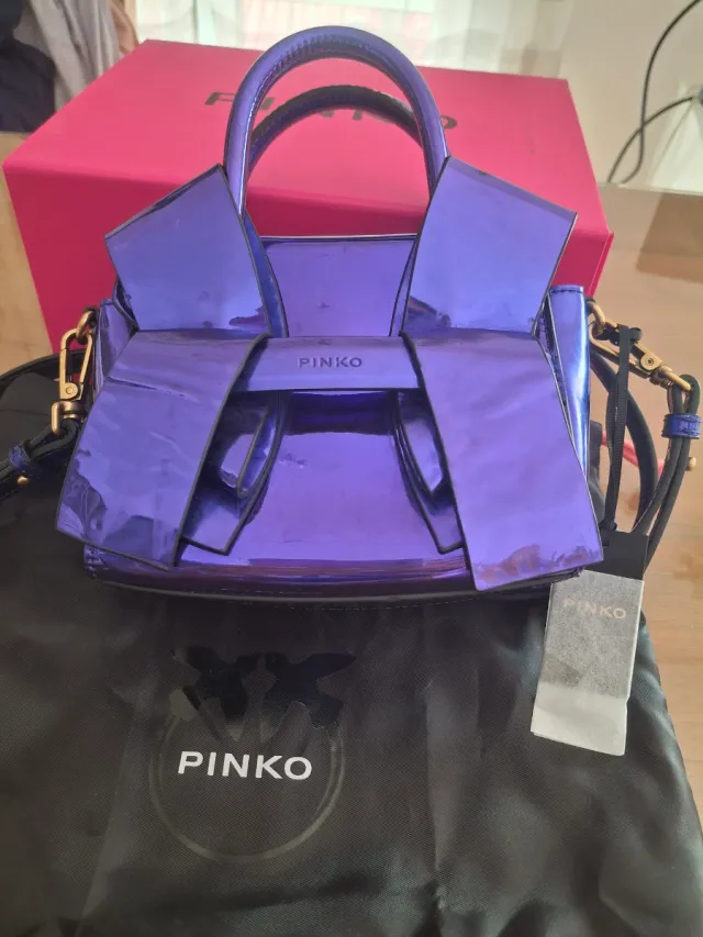 Bolso Pinko azul Metálico