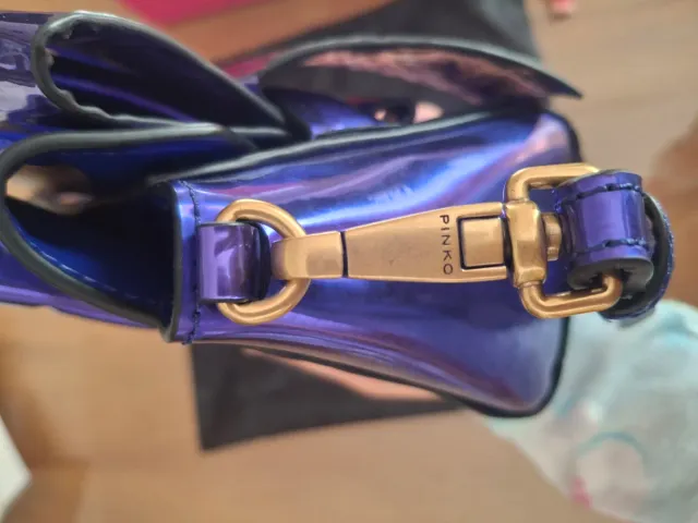 Bolso Pinko azul Metálico