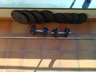 Pack discos y barras de pesas