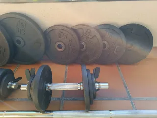 Pack discos y barras de pesas