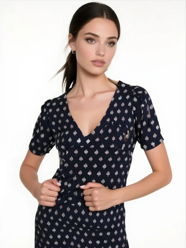 Vestido Sfera estampado negro