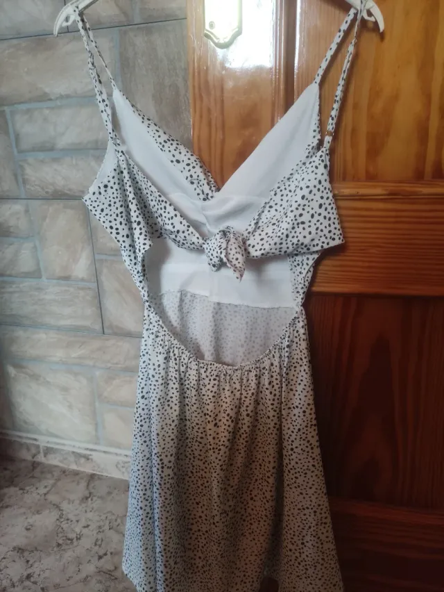 Vestido estampado blanco y negro