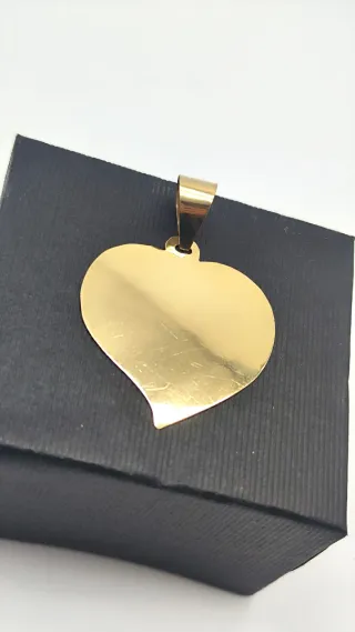 Colgante Chapa Corazón Oro 18kt