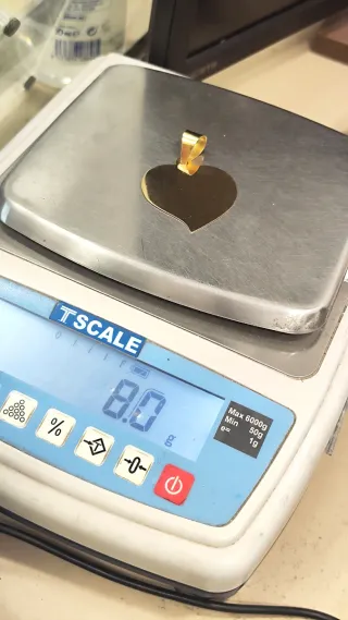 Colgante Chapa Corazón Oro 18kt