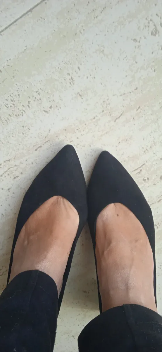 Zapatos Stradivarius tacón cuadrado ante negro 37