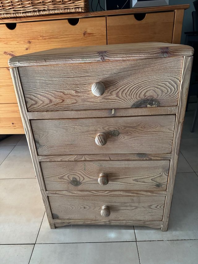 Mesita/Cajonera de pino macizo