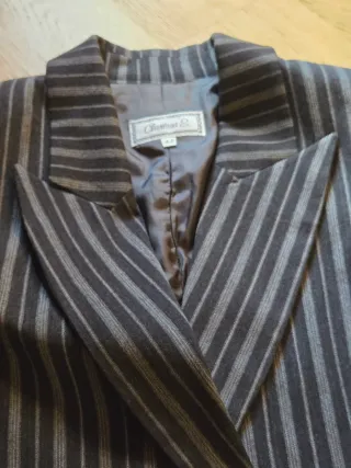 Tailleur vintage lana grigio/nero taglia 42