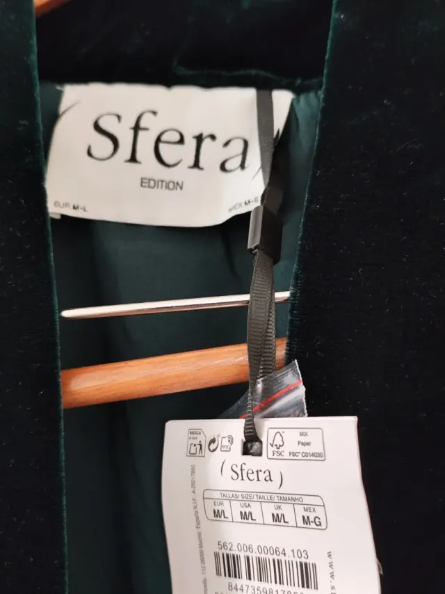 Kimono 3/4 Terciopelo Verde Sfera Bordado