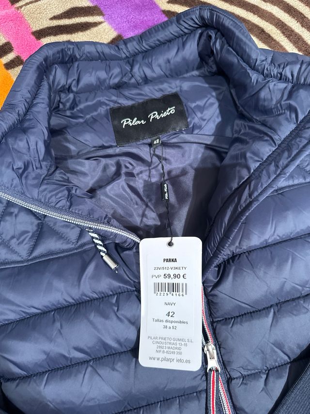 Parka azul mujer talla 42 nueva