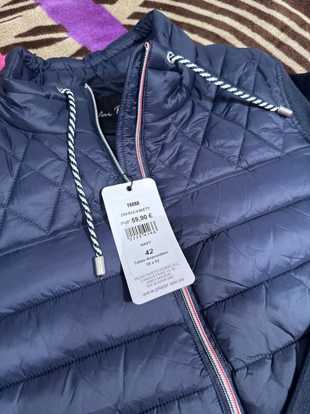 Parka azul mujer talla 42 nueva