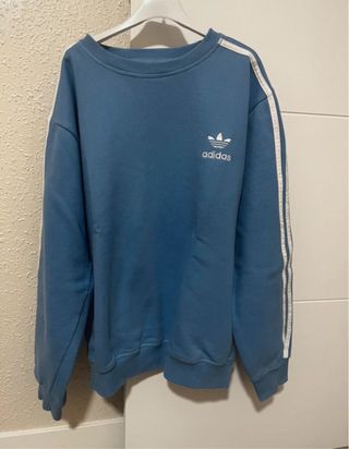 Sudadera Adidas Azul con Rayas