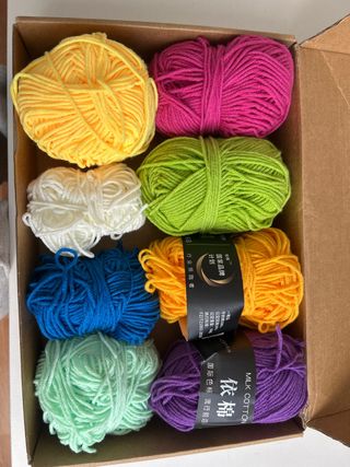 Pack 8 ovillos lana/algodón crochet