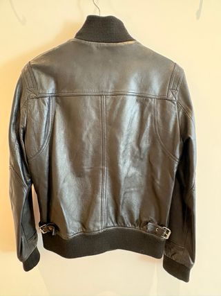 Cazadora cuero negra Zara de hombre - talla M