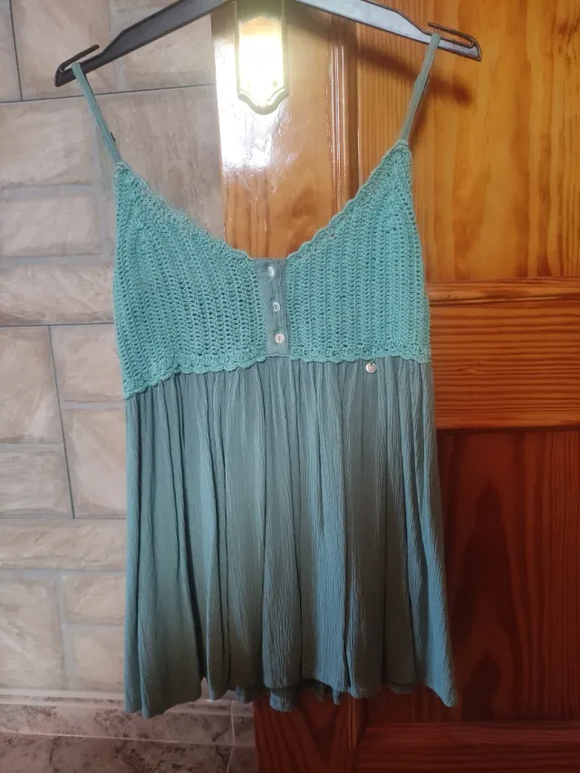 Camiseta verde crochet