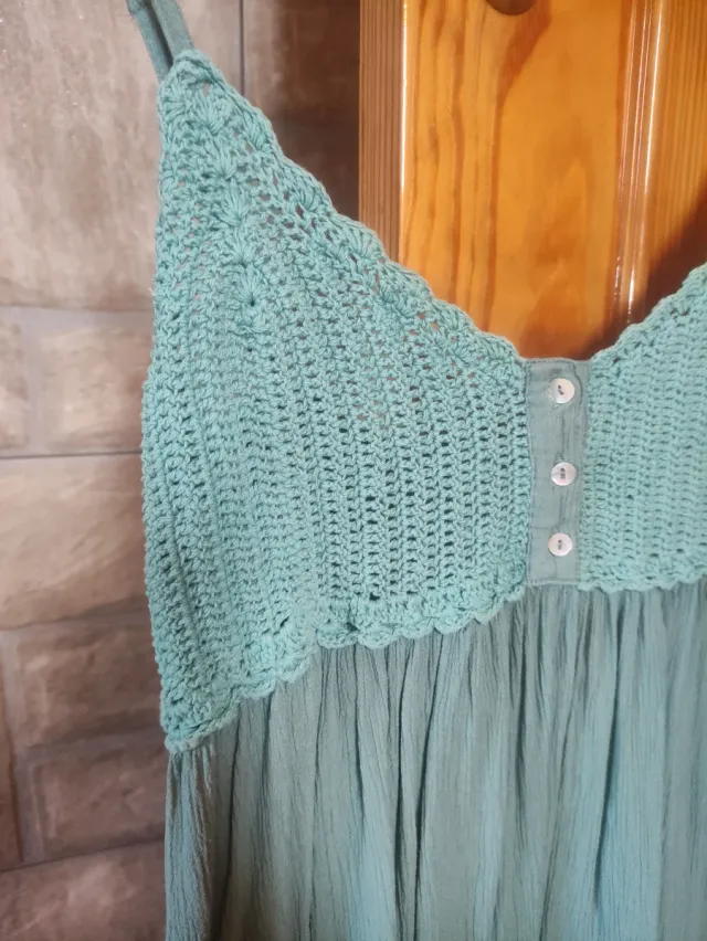 Camiseta verde crochet