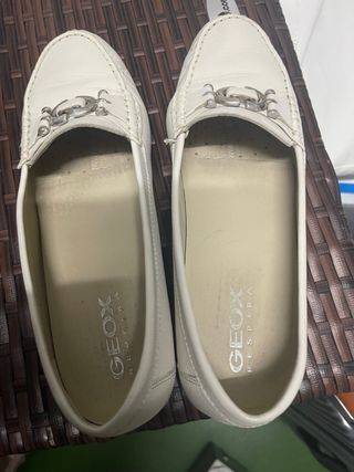 Mocasines Geox blancos mujer talla 38
