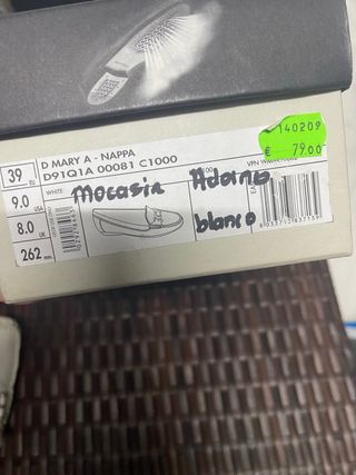 Mocasines Geox blancos mujer talla 38