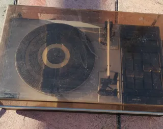 Giradischi non funziona, Philips argento e nero