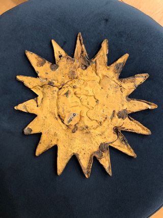 Specchio Sole in piombo antico