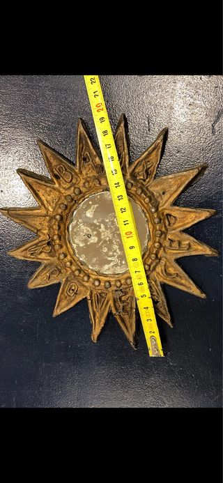 Specchio Sole in piombo antico