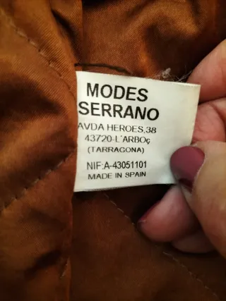 Chaquetón Piel 3/4 Peletería Serrano Talla 56