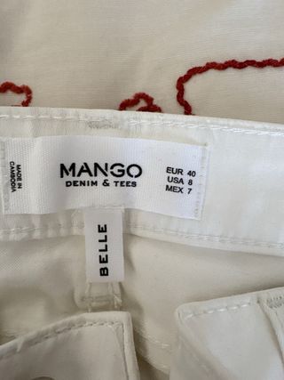 Pantalón Mango Blanco T40 Nuevo