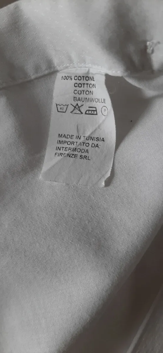 Camicia bianca uomo cotone taglia 41/16