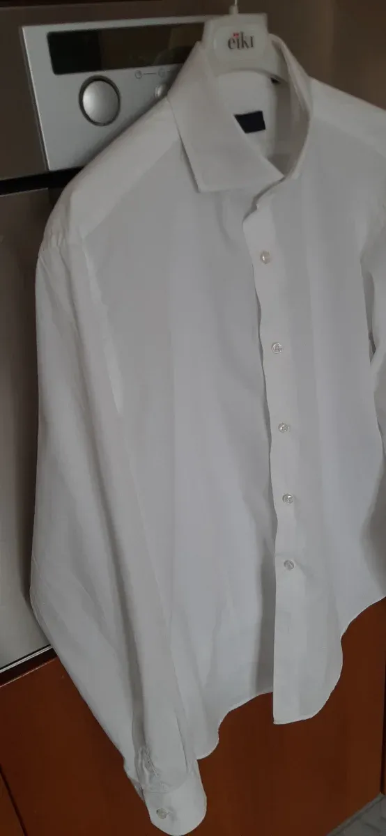 Camicia bianca uomo cotone taglia 41/16