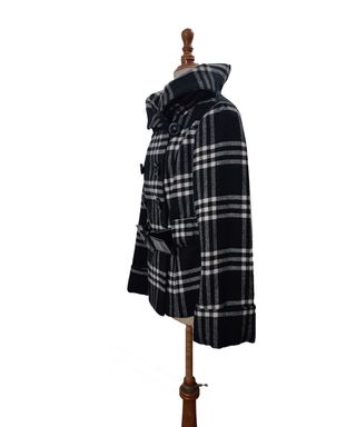 Zara/ Chaquetón Cuadros Escoceses gris negro M