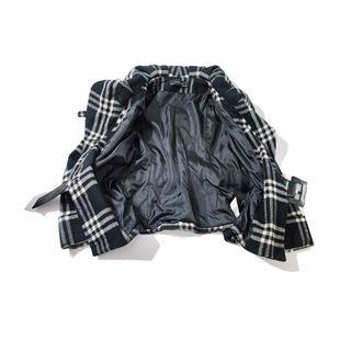 Zara/ Chaquetón Cuadros Escoceses gris negro M